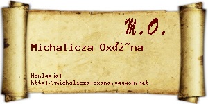 Michalicza Oxána névjegykártya